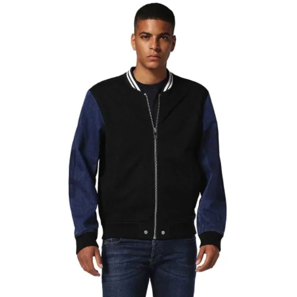 Diesel S Brother Y2k Varsity Bomber Denim Jacket - Men's